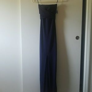 Own the Night Navy Blue Strapless Dress